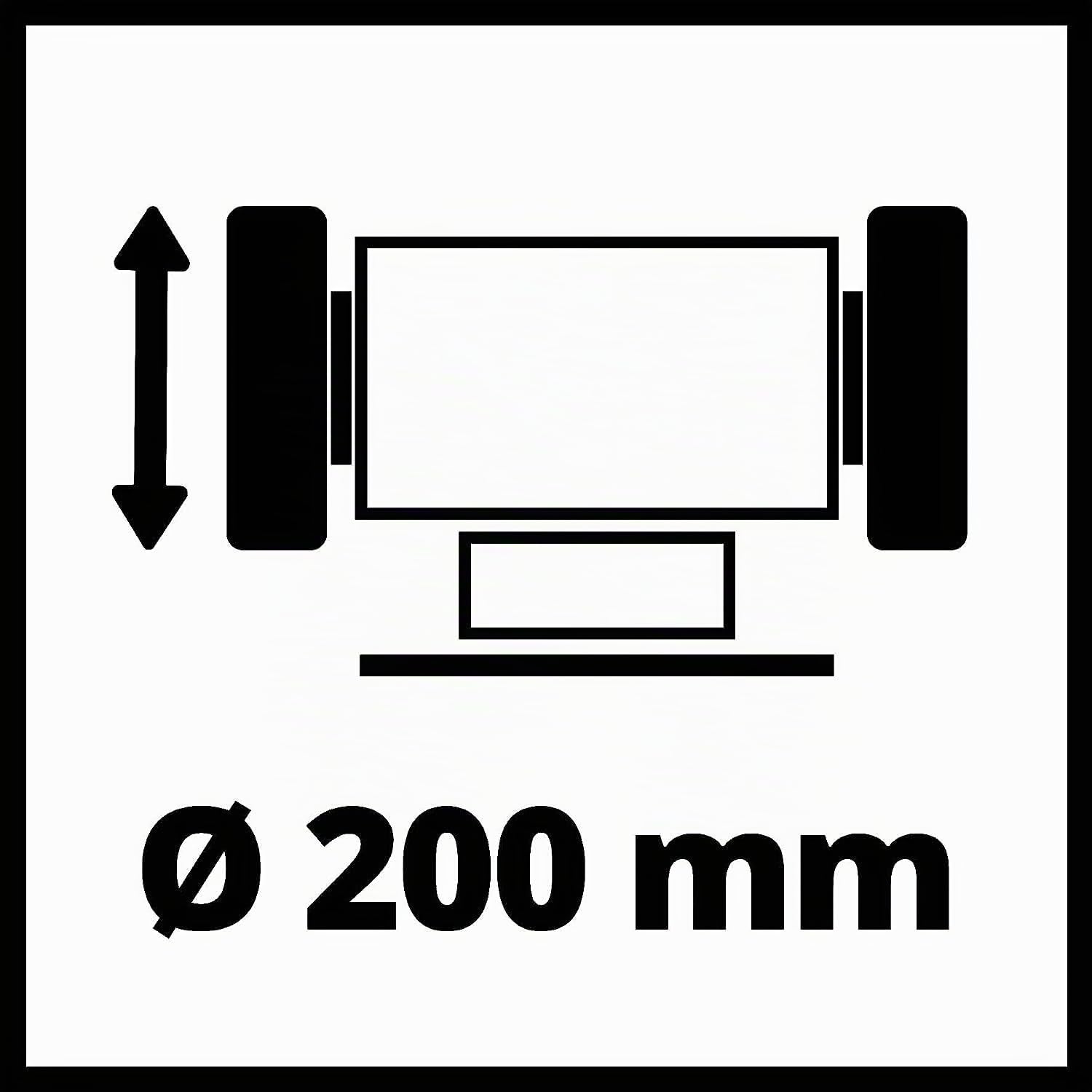 Einhell Esmeriladora doble TC-BG 200 L (máx. 400 W, muela abrasiva de Ø200xø32x25 mm, flexible ligera, soportes de trabajo grandes + ajustables, incl. muela abrasiva gruesa/fina K36/K60)