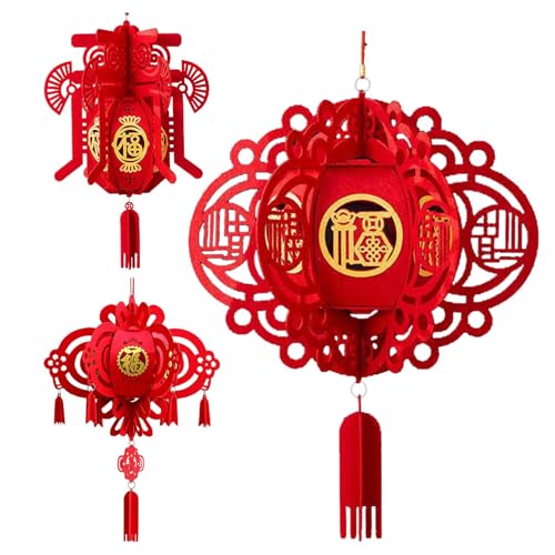 Bkljkf Linternas Chinas Rojas, Linternas Chinas, 2025 Primavera Chino Fu Señales Linternas Rojas, Decoraciones de Año Nuevo Chino Faroles Rojos Tradicionales Decoraciones Colgantes
