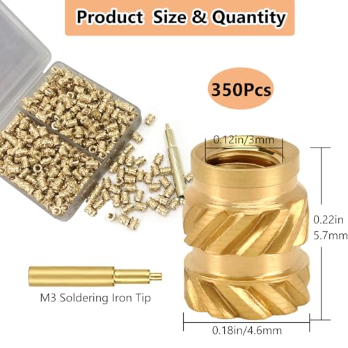Inserts filetés M3 laiton de haute précision pour impression 3D - 2