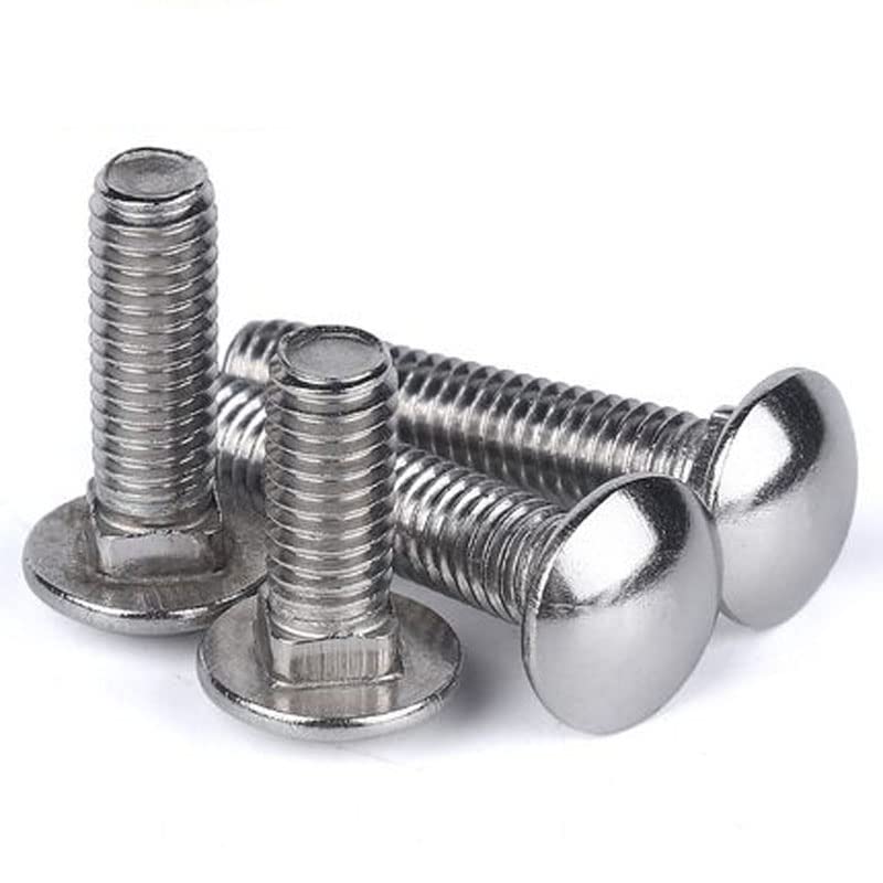 M5 Carriage Bolts Round Head Screws Square Neck Screw Length 10-50mm - (Thread Diameter: M5x12mm(10pcs))