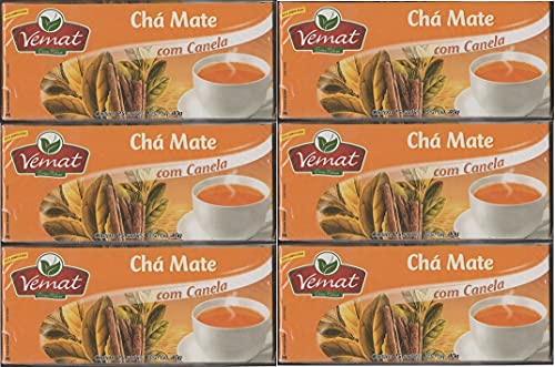Cha Mate Natural Com Canela 25 Saches 40G Vemat 6 caixas