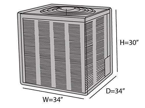 Covermates Air Conditioner Cover - Light Weight Material, Weather Resistant, Elastic Hem, Ac & Equipment-Khaki #TOP1