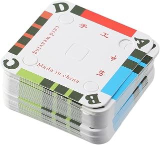 Uniquer 100Pcs Weaving Cards Square DIY Tablet Handmade Four Hole Paper Loom Colorful Sewing Supplies