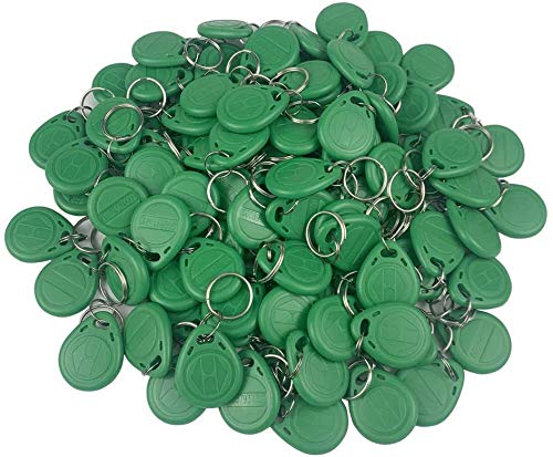 OBO HANDS 125khz Tags EM4100 RFID Tarjeta Token Clave de la Etiqueta de Control de Acceso Tarjeta Inteligente Keyfobs Paquete de 100pcs (Verde) Cover