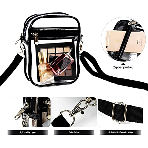 Image of Clear Bag Stadium Approved, Clear Crossbody Purse Bag with Front Pocket for Concerts Sports Events Festivals
