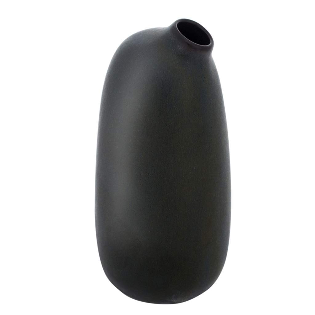 Vase décoration fleur en céramique au design haut de gamme noir