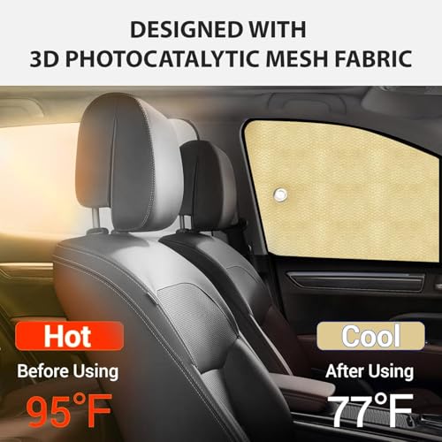 Image of ALLEXTREME Universal Car Curtains Sun Shade Cover Interior Accessories for UV Rays Protection 4 Side & 1 Rear Windows Baby Sunshade Compatible with SUVs and All Cars (Pack of 5, Beige)