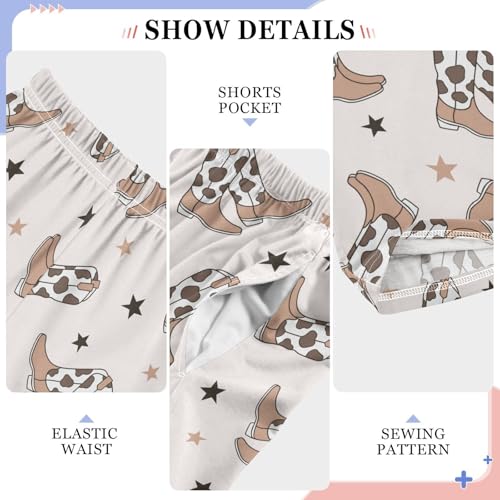 Cowgirl Cowboy Boots Pajama Pants Wide Leg Pj Bottoms Lounge Comfy Soft Casual Sleep Pants4