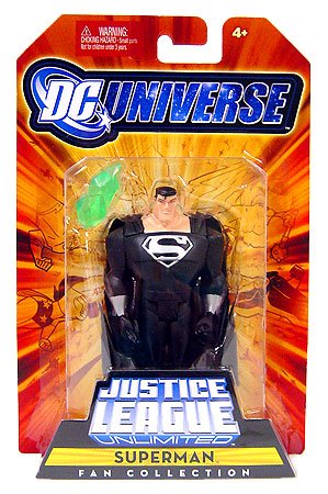 Figurine articulée Superman costume noir Mattel DC Universe Justice League