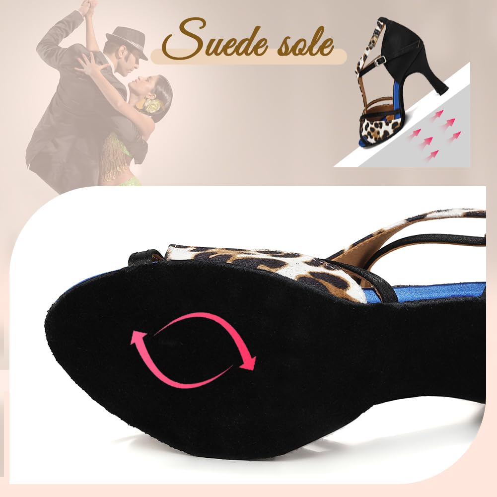 Scarpe da Ballo Latino Americano Donna Tacco 8,5 cm Scarpe da Ballo Stampa Animale