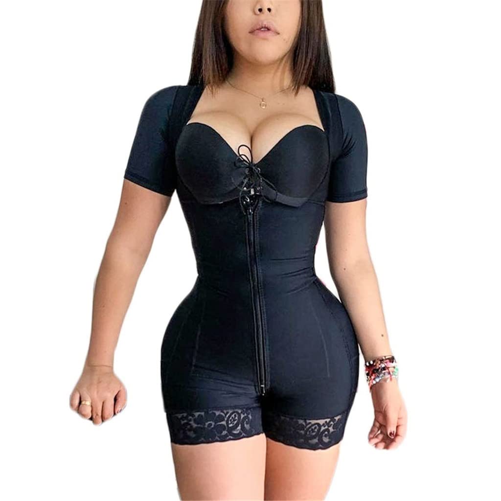 Body wyszczuplające brzuch z krótkim rękawem Body Shaper Wyszczuplająca koronka Z zamkiem błyskawicznym Odzież Bielizna modelująca Liposukcja Kompresja