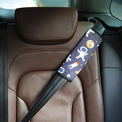 Image of YR Seat Belt Cover for Kids, Soft Comfort Seat Belt Cushion for Children, Cute Cartoon Pattern Car Seat Belt Pads Cover for Girls and Boys, 1 Pack, Spaceman