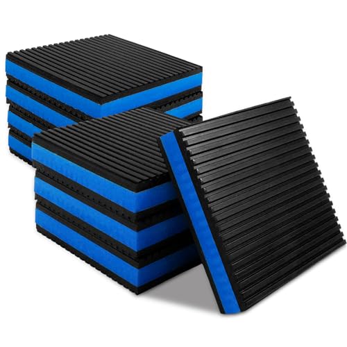 Seuqhck 8 Pack Anti Vibration Pads, 4 x 4 x 7/8 Inch EVA Square Absorbing Mat, Rubber Sound Insulating Isolation Damping Pads for Dryer, Washing Machine, Conditioner, Treadmil