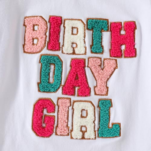 Toddler Summer Outfit Birthday Girl Print Embroidery Shirt Top Crewneck Tshirt Little Princess Birthday Clothes4