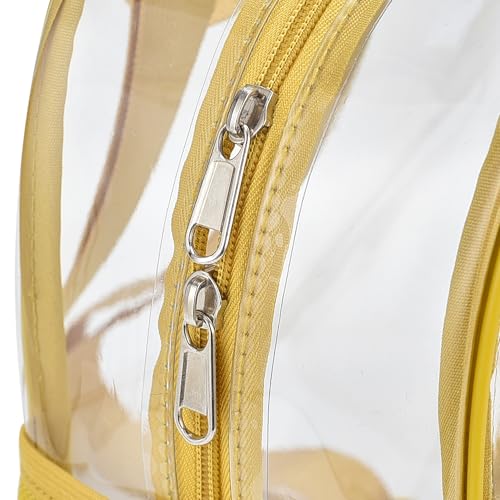 Image of Busiuw Clear Backpack for Stadium Events 12x12x6 with Front Pocket for Concert Sport Fashion Women Backpack Events Work Travel(Gold)