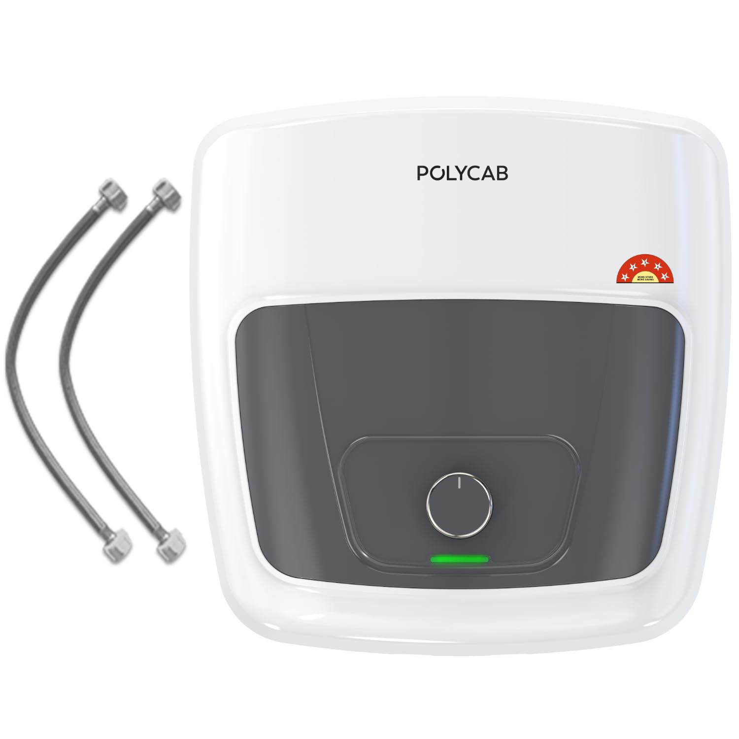 POLYCAB Superia DLX 5-Star 15L Water Heater (Geyser) | Free Connecting Pipe | Temperature Control Knob | Enhanced Safety, Rust Proof | Efficient Heating【White】