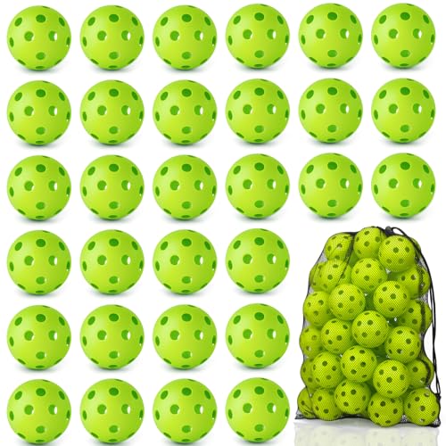 Coopay 36 Pack Plastic Baseballs Soft Baseballs Practice Balls Lightweight Hollow Training Balls with a Drawstring Bag for Hitting Pitching Batting Indoor Outdoor Sport (Green)