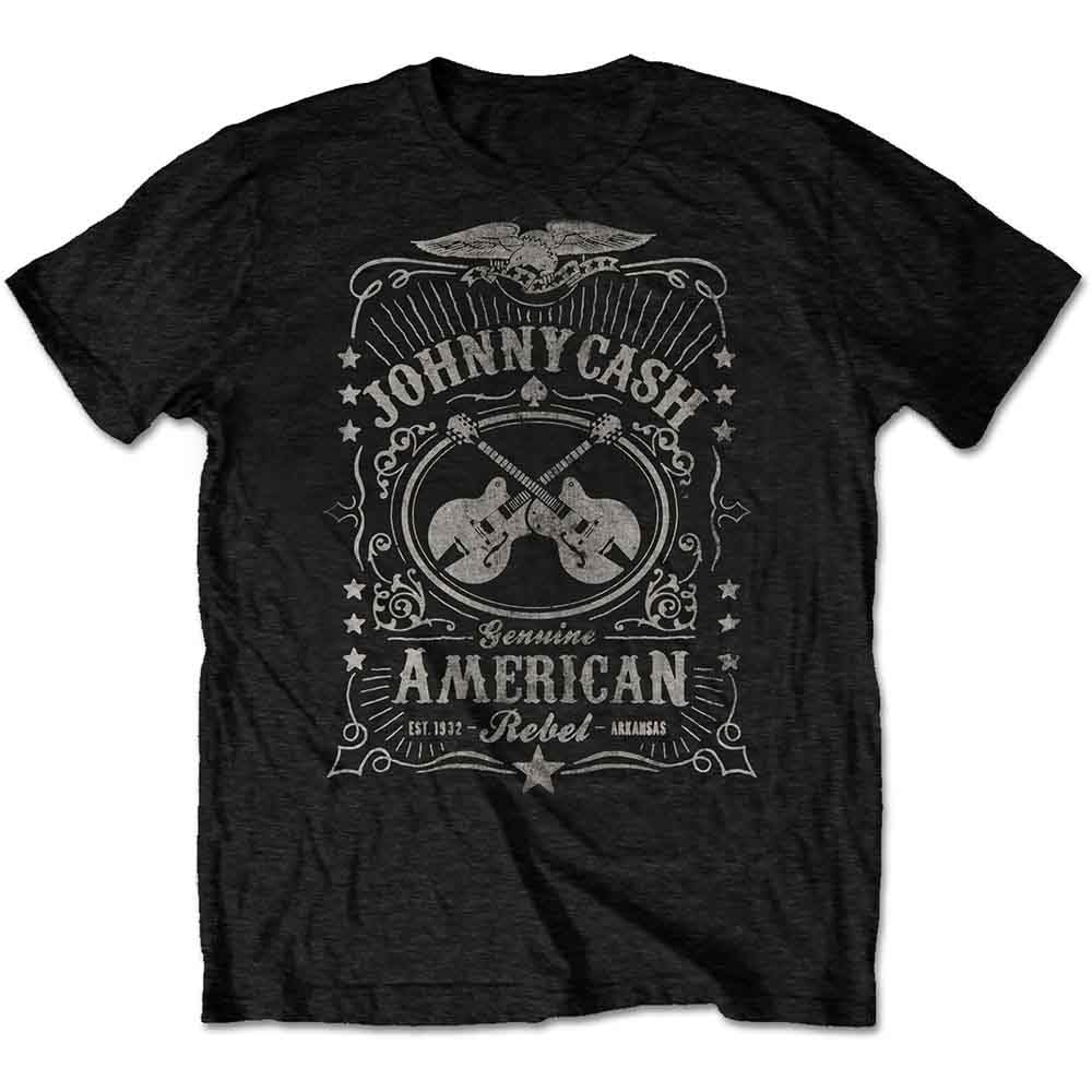 Paradiso Clothing Unisex Black Paradiso Johnny Cash American Rebel T Shirt - S
