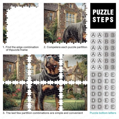 Puzzle de 1000 piezas de Rottweiler para decoración de salón 4