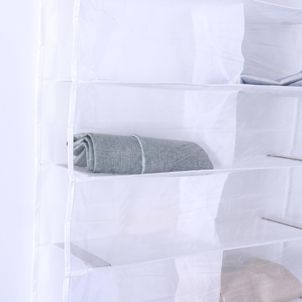 Organizador de Zapatos para Colgar Puerta 26 Bolsillos, Gran Capacidad y Material Pvc, Adecuado para Armario y Dormitorio, 2 Piezas Blanco