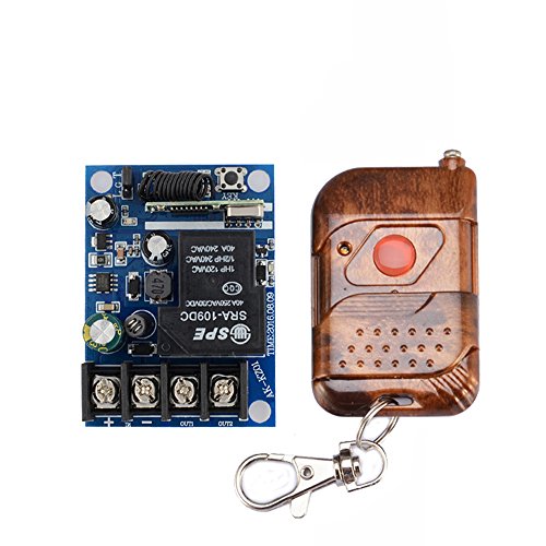 Lejin DC 12V 24V 36V 48V Relay Receiver 40A RF Wireless Remote Control Switch System With Long Range Transmitter 433.92Mhz