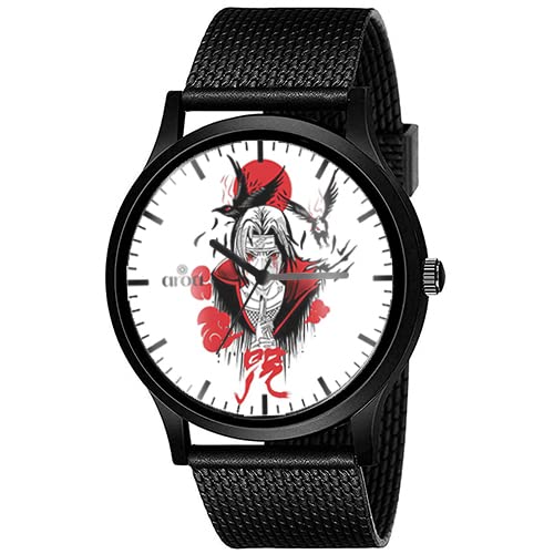 AROA Watch New Watch for Men Uchiha Itachi Black Crow Black Metal Type Rubber Analog Watch White Dial for Men Stylish Watch for Boys (B0BYW36QCP) Amazon Price History, Amazon Price Tracker