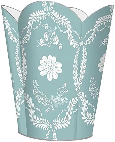 Marye-Kelley WB437-Aqua Provencial Wastepaper Basket