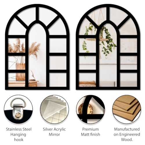 Image of Sehaz Artworks Home Decoration Items for Living Room | Jharokha Wall Decor Item for Living Room | Wall Decor Items for Bedroom | Decorative Mirror for Wall Decorations | Wall Hanging Decoration