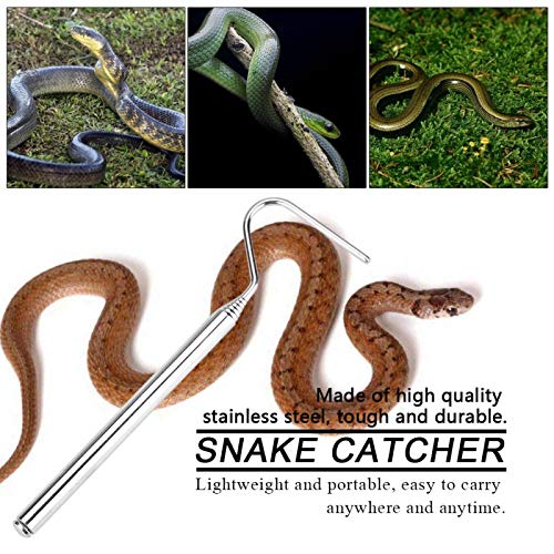 Image of Reptile Capture Hook, Extensible Reptile Catcher, Stainless Steel Tough and Durable Pet Shop Collecting Wild Snakes for Moving Small Snakes Reptile