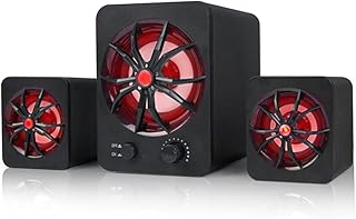 Tocador de Áudio,ERYUE D-207 Altifalante de Computador Altifalante de Combinação com Fio USB Alto LED Colorido Estéreo Leitor de Música Subwoofer Alto-falante para Desktop Laptop Notebook Tablet PC