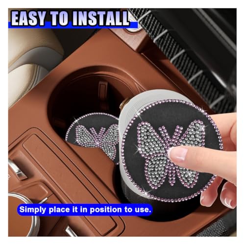 2PCS Bling Butterfly Coaster para portavasos de coche miniatura 6