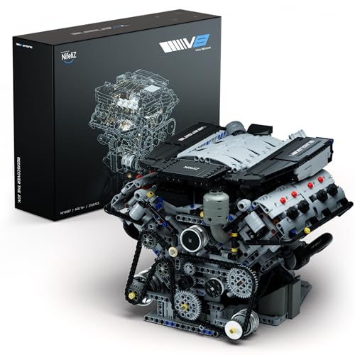 Nifeliz V8 Engine Building Set Exclusive Advanced Collectors Engine Model to Build Physical Science Experiment Toy for Adults Home or Office Décor Collectible Gifts (2725 PCS NF10287)