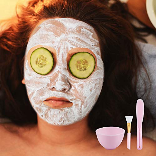 Sonku SK- 9FACEMASK MIXING SET Facemask Mixing Bowl Set, Silicone Diy Face Mask Tool Kit With Facial Mask Bowl,Silicone Brush,Spatula,Measuring Spoons,Measuring Cup,Sponge,Makeup Headband-Pink thumb #5