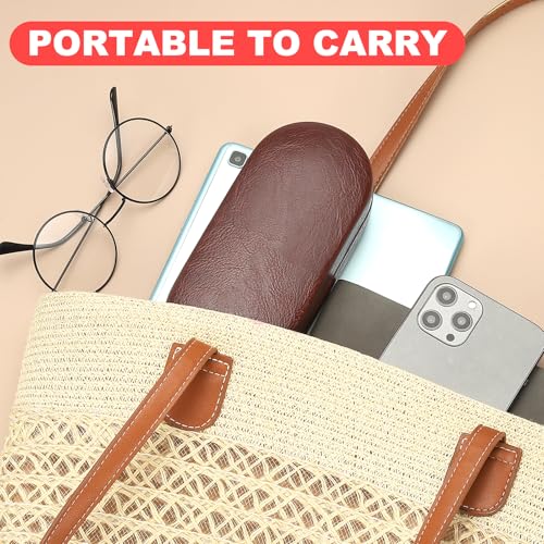Image of PATIKIL Hard Shell Eyeglasses Case, PU Leather Large Glasses Case Litchi Grain Protective Sunglasses Organizer
