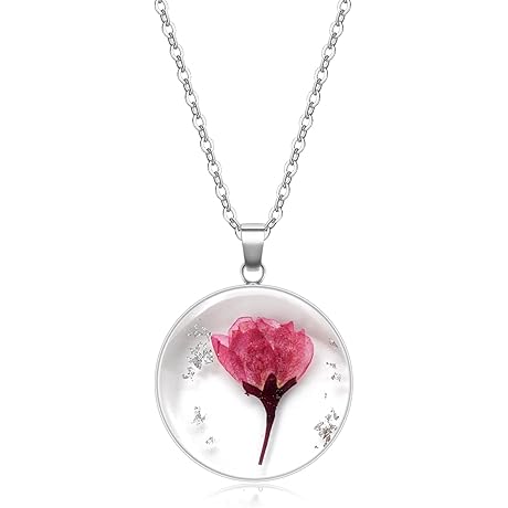 Birth Flower Necklace For August - Gladiolus Flower Necklace for Women
