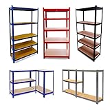 Robustes Metallregal mit 5 Ebenen, 875 kg Kapazität, Industrie-Küchen- und Garagenregal, Allzweckregale, schwarze Lösung