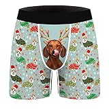 YOOJIA Herren Boxershorts Weihnachten Tiermuster Unterhose Lustig Unterwäsche Retroshorts Atmungsaktiv Hipster Boxer Shorts für Männer B Hellgrün XL