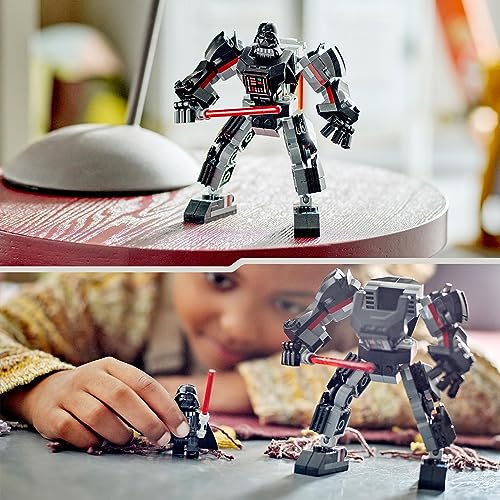 Star Wars Mech di Darth Vader, Action Figure Snodabile da Costruire con Abitacolo per Minifigure e Grande Spada Laser Rossa, Giochi da Collezione per Bambini e Bambine dai 6 Anni in su 75368 - Lego - Immagine 4
