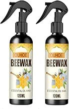 Beeswax Furniture Polish Spray Wood Shine Natural BeeWax Spray Brown Wooden Furniture Cleaner Floor Polishing Shiner for Old Furniture Door, Table, Chair (Pack of 2, 200ml)