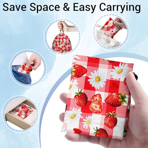 Image of Gymnastics Grip Bag Waterproof Gymnastics Pouch Stawberries Daisy String Bag for Gym