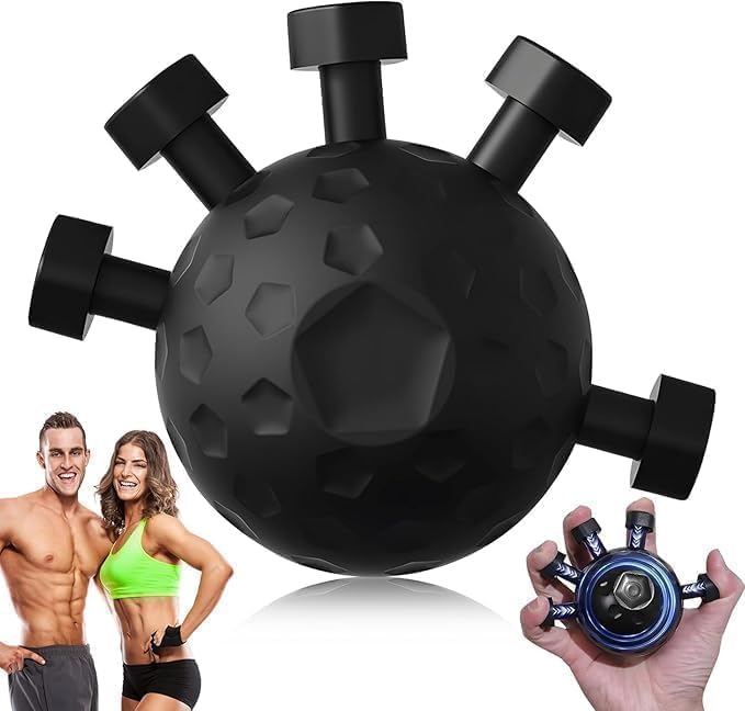 Hand Grip Strengthener Ball – Ultimate Finger Exerciser & Forearm Trainer for Men & Women | Stress Relief, Hand Therapy, Grown up Vein Health, Wrist & Muscle Strength Workout Equipment (Black)-image-22