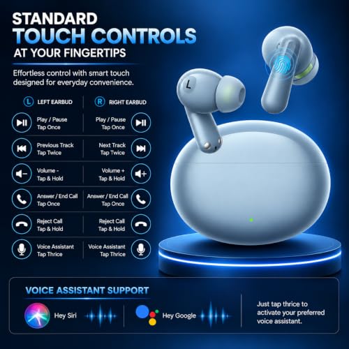 Image of Buds 3 Wireless Earbuds with ENC, 50H Playtime, Bluetooth 5.4 and Low-Latency Gaming