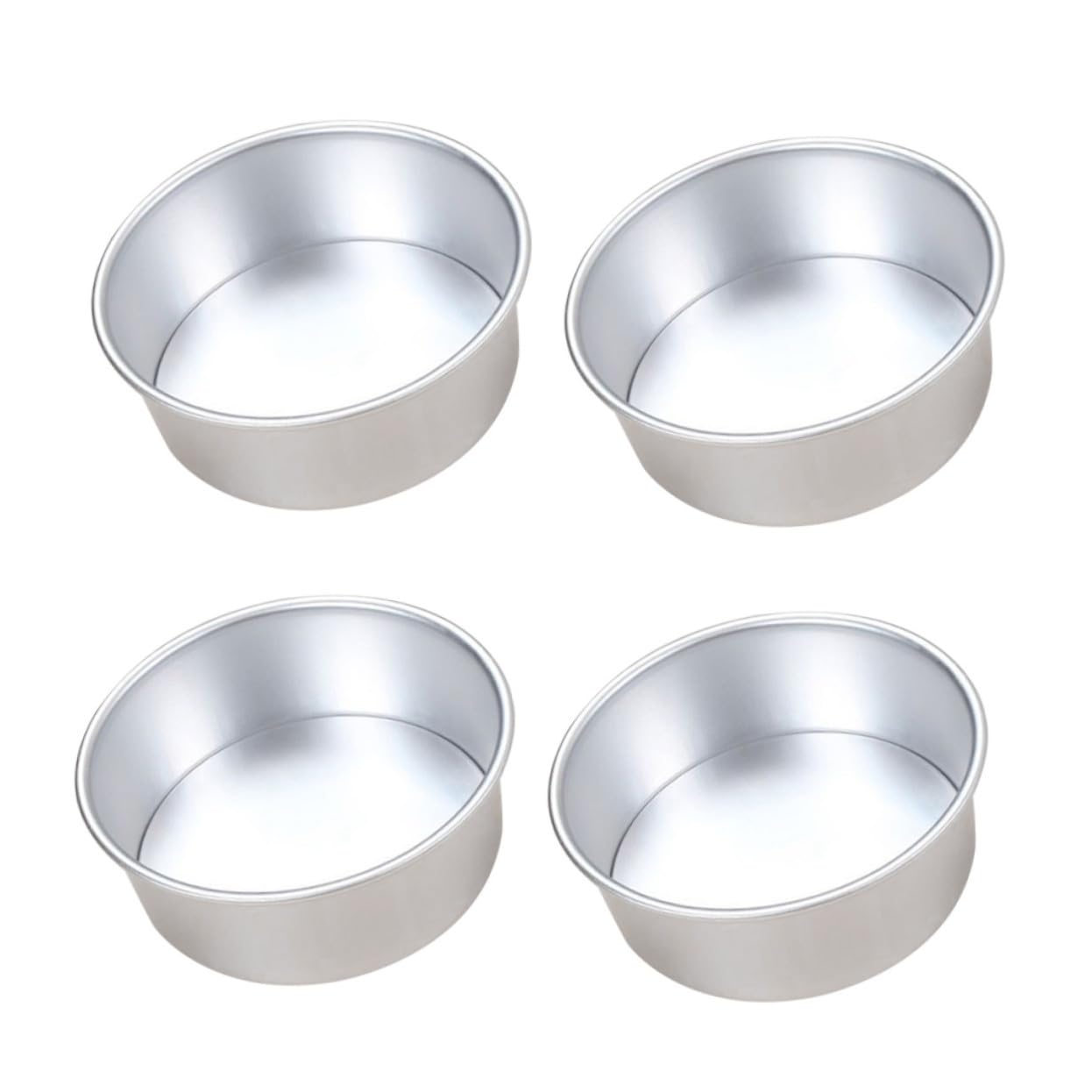 4 piezas Molde para Pastel Redondo Antiadherente con Base Desmontable Molde para Bizcochos y Tartas de Aleación para Hornear Postres Individuales