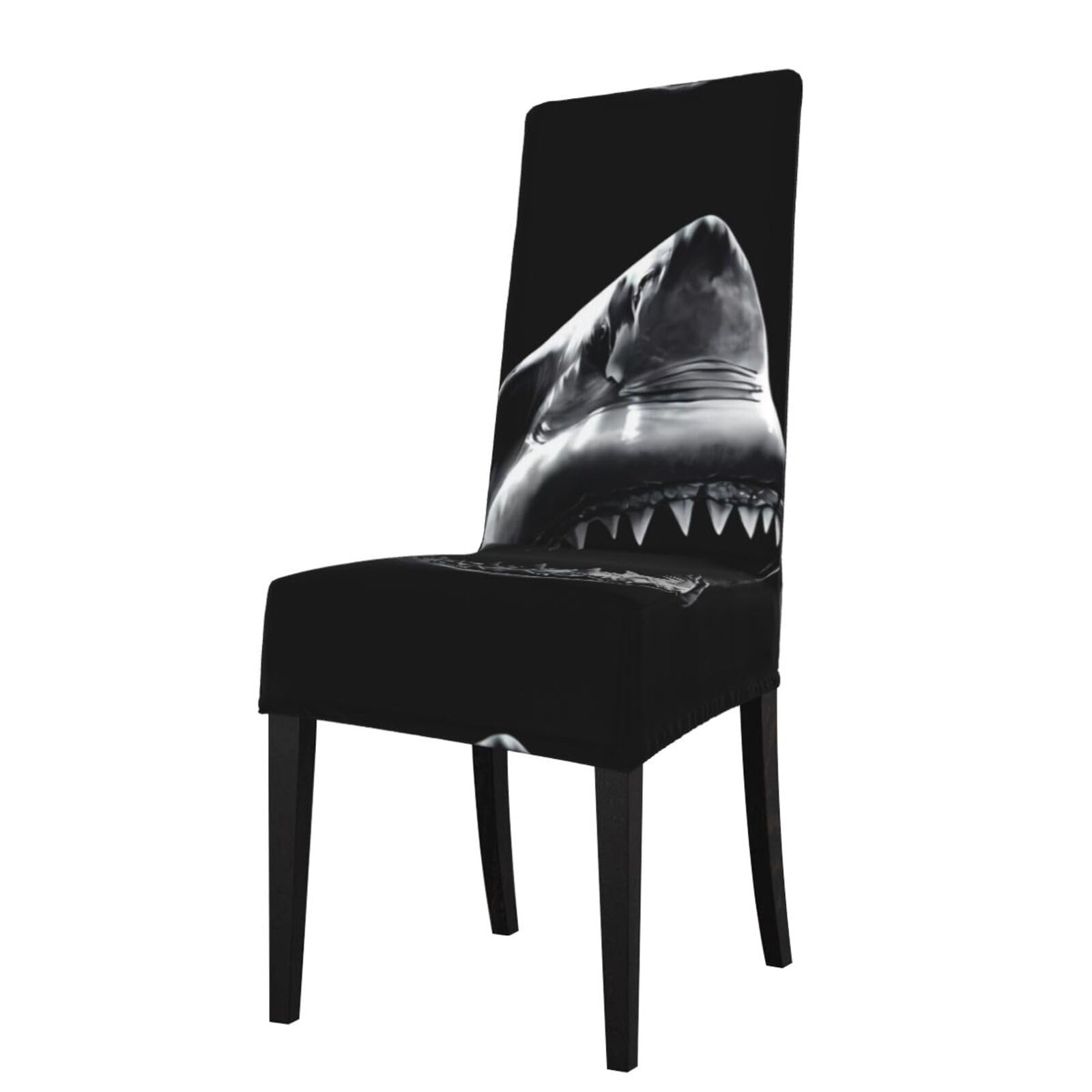 YYHWHJDE Shark Prints Dining Chair Throw Covers – Stretchable Polyester Blend Protects Your Chairs with Easy Style & Easy Care