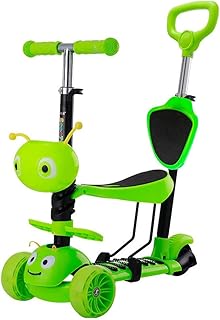 Paelf Multifunctional Children's Hand Push Scooter Lifting and Flashing Three-wheeled Three-in-one Stroller Strong and Sturdy Rollover Prevention Children's Toy Scooter