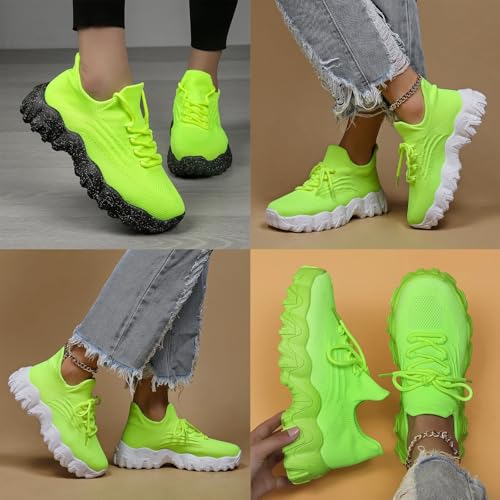 Quivale Simplysnug Women's Mesh Lace Up Lightweight Low Top Sneakers - Casual Tennis Shoes, Non Slip (White, US9.5)4