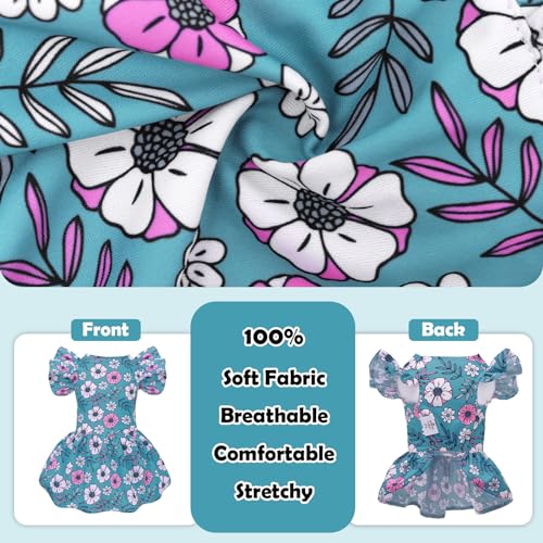 Image of CuteBone Frilly Dog Dress Princess Puppy Birthday Dresses with Ruffled Sleeves Cat Clothes Outfit for Small Dogs Girl Pet Apparel