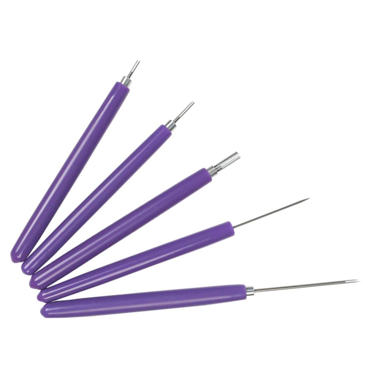 LALAFINA 5pc DIY Paper Roll Pen Tool Concave-Convex Flower Needle Clay Indentation Pen Stainless Steel Paper Hand Tools