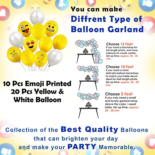 Image of Party Propz Smiley Balloons For Birthday Decoration- Pack Of 38 Pcs,Smiley Birthday Theme For Kids Emoji Theme Birthday Decoration Kit Happy Birthday Banner(Cardstock)Birthday Decoration Items,Yellow