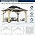 COVERONICS 10FT x 12FT Outdoor Wood Gazebo - Patio Cedar Wooden Gazebo with Galvanized Steel Hardtop, Heavy-Duty Double Roof Gazebos with Netting & Curtains for Garden, Poolside, Deck, Backyard